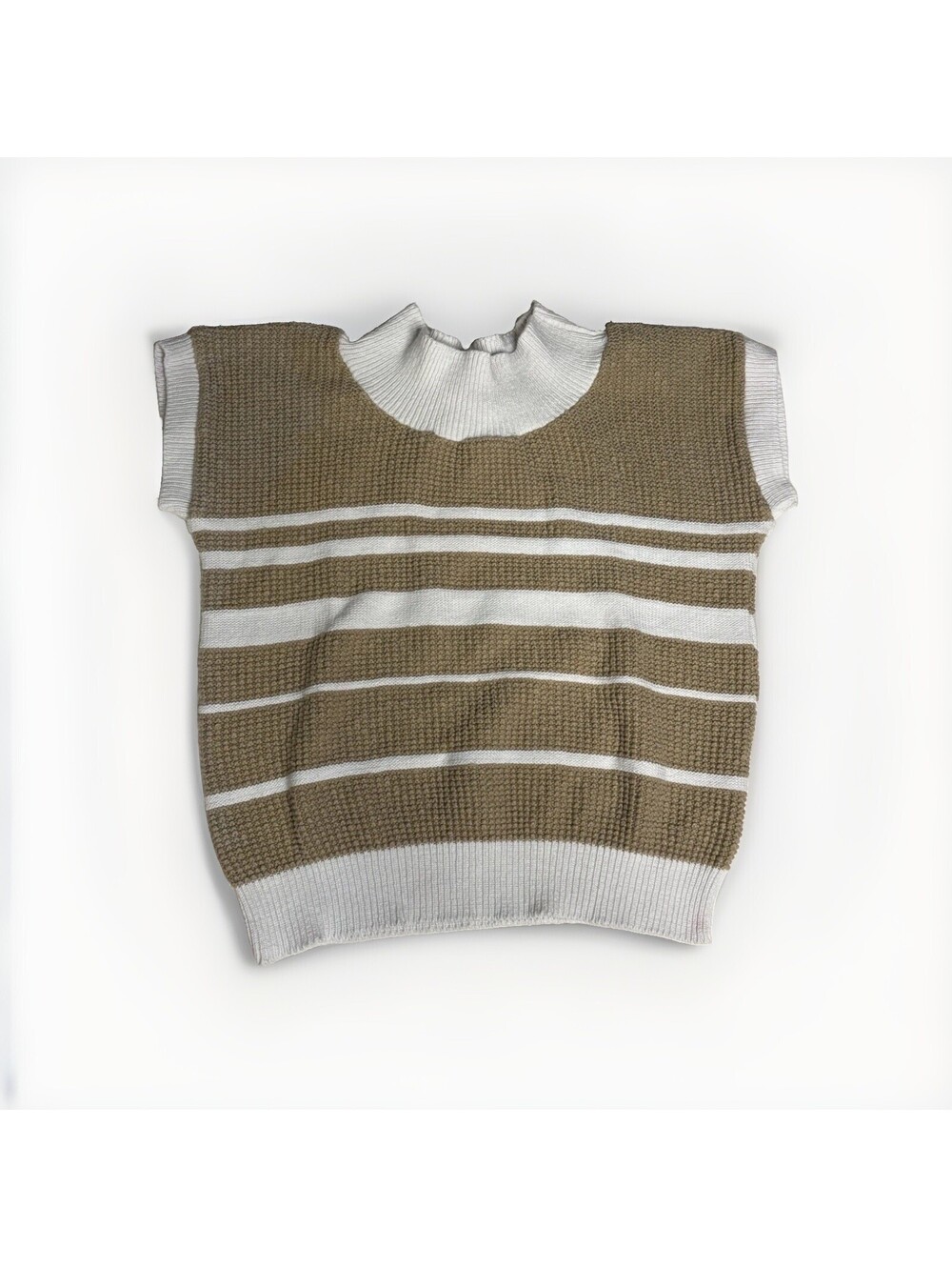 Vintage 1980s The Fox Collection Textured Knit Stripe Mock T